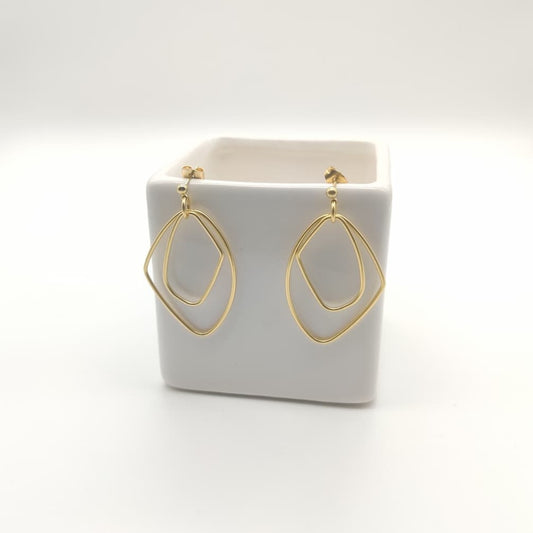 Boucles d'oreilles double fil ovale