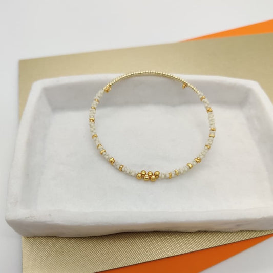 Bracelet ivoire doré